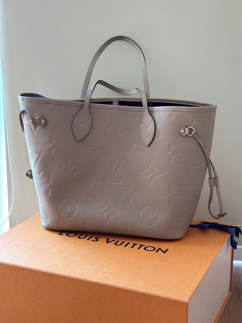 Ladies Louis Vuitton Neverfull MM Turtledove Tote Bag M45686