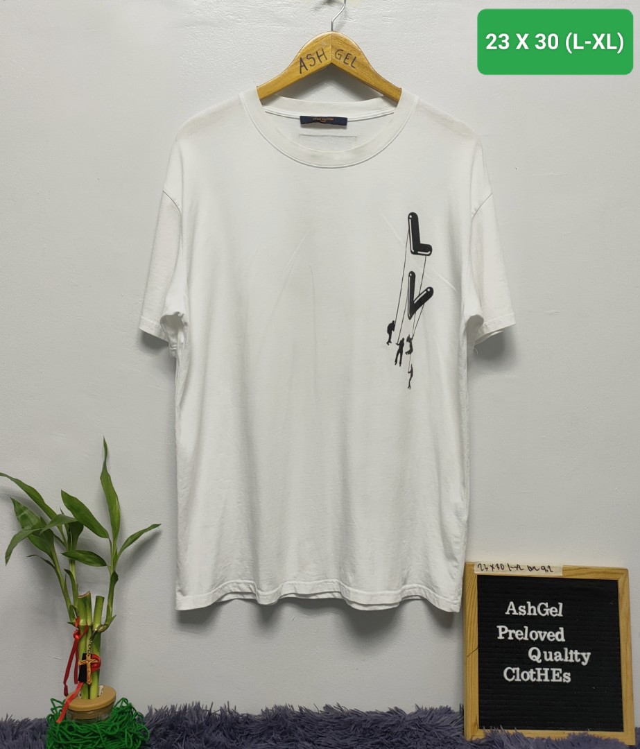 LV - FLOATING LV PRINTED TEE WHITE TSHIRT - L