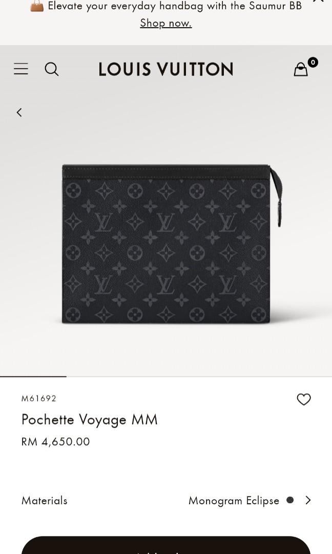 LV Louis Vuitton Pochette Voyage MM / Clutch Bag Men, Luxury, Bags &  Wallets on Carousell