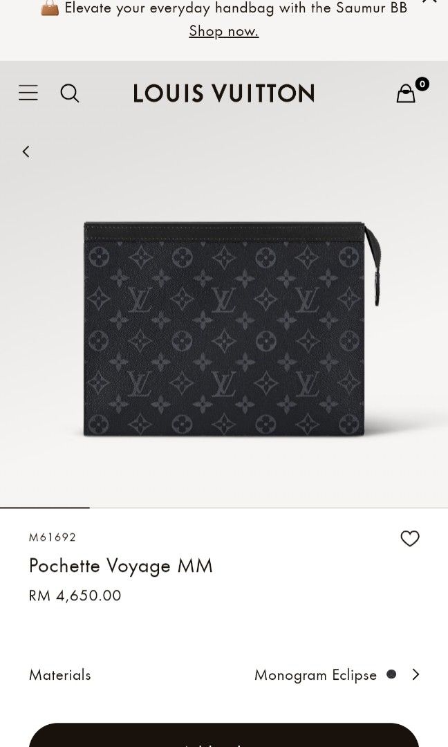 Louis Vuitton Men Pochette Voyage MM Monogram Eclipse - Radon Your