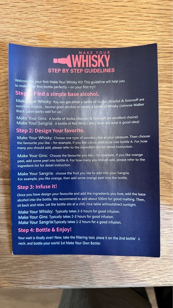 Make Your Own Whiskey Kit, 嘢食 & 嘢飲, 其他食物及飲料 Carousell
