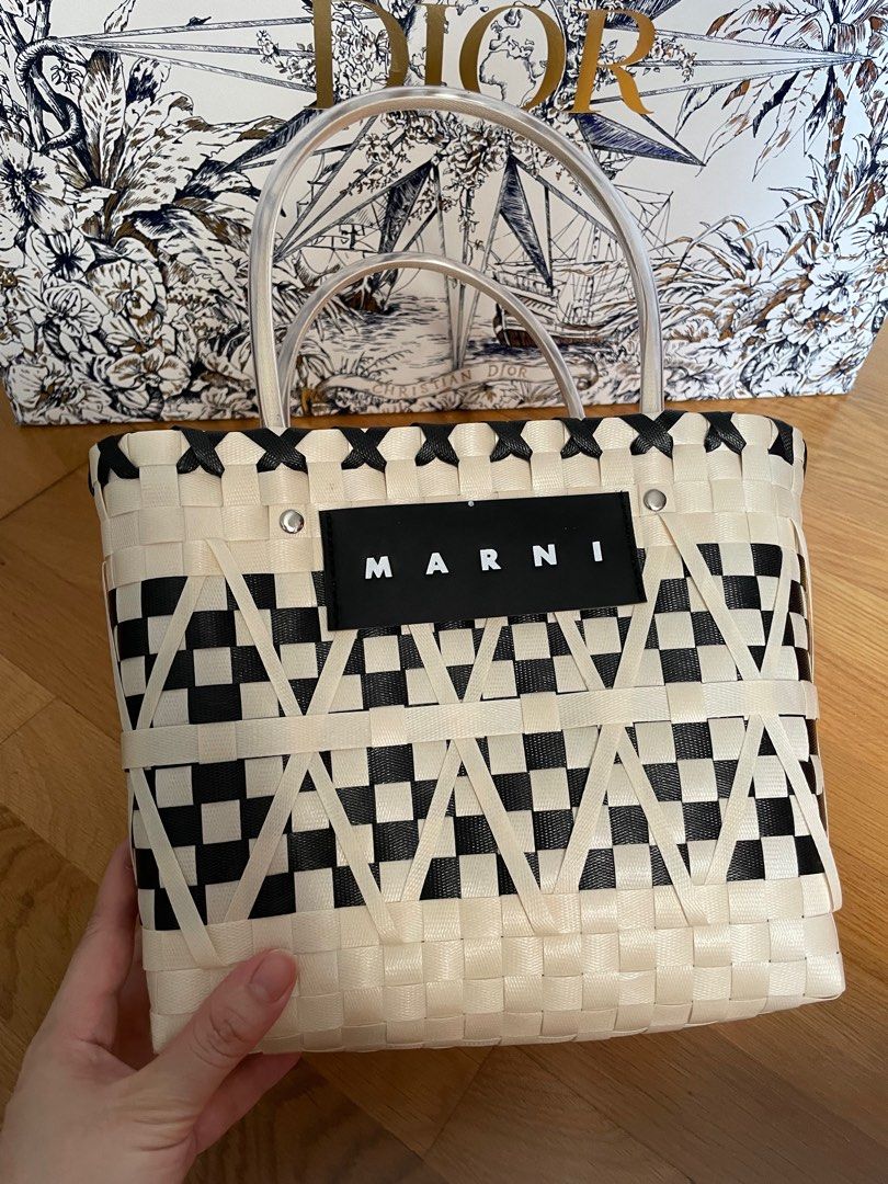 Marni woven tote bag beach bag market tote bag