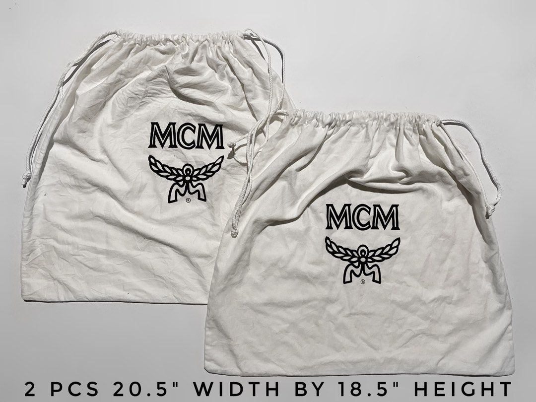 MCM Dust bags (Category: Luxury Bags & Wallets) located in Bacolod City. Submitted by bt_ph (Listing ID 1255146639, Image 2). Description: MCM dust bags SOLD AS PACK Dimensions are included to each pic all items in good to excellent condition some might need some washes No runs No holes No other issues All thrifted.