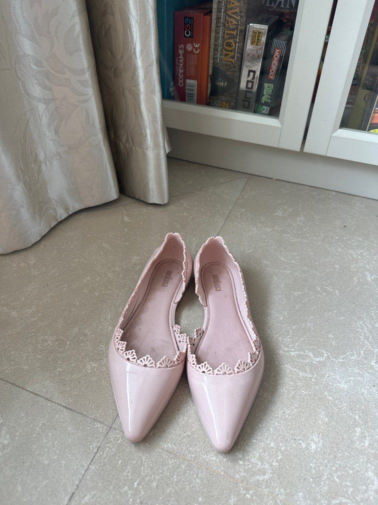 Melissa Pink Pointed Ballerina D orsay Flats 35 36 Women s