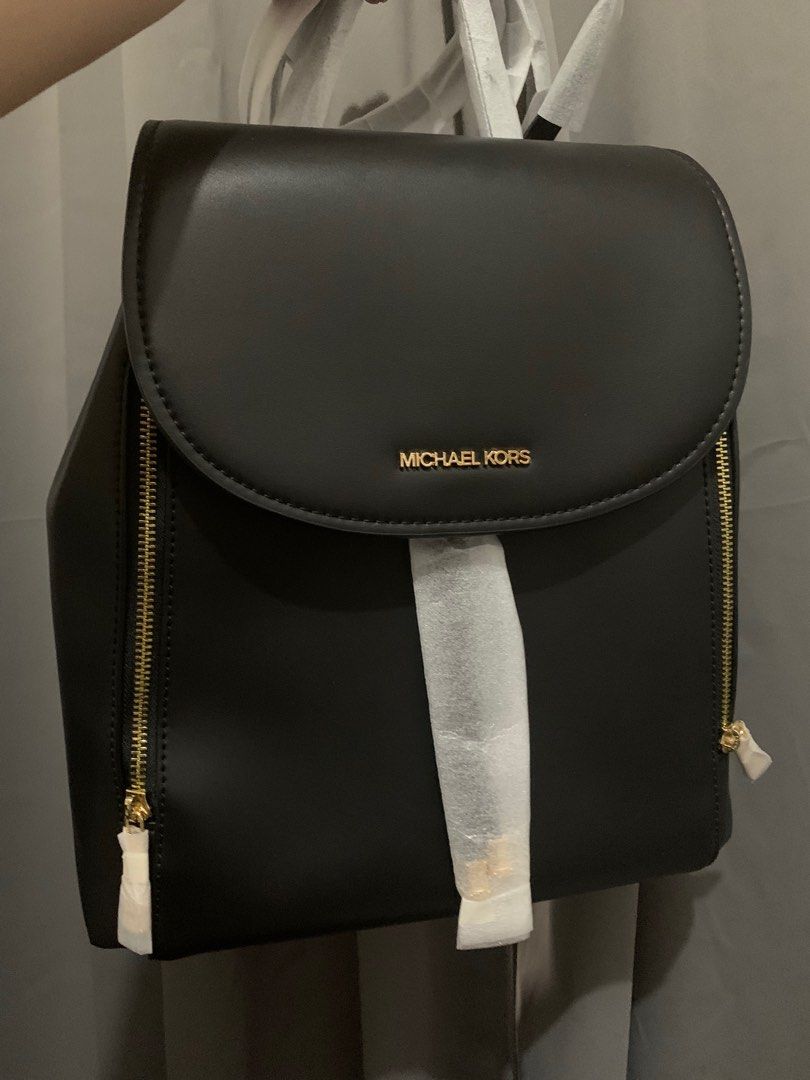 Michael Kors Flap Drawstring Backpack Black Brand New Original