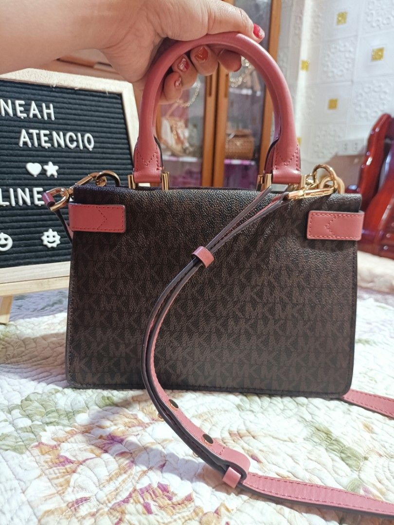 Tatiana mini logo deals and leather satchel