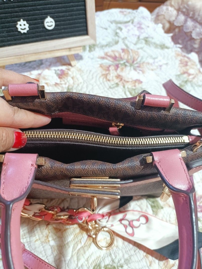 Tatiana mini logo and leather top satchel