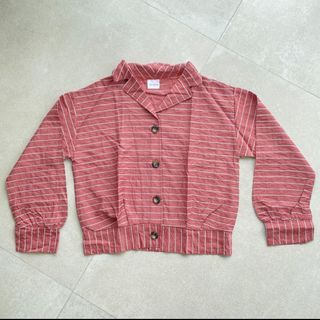 My Shop Striped Longsleeves Collared Blouse