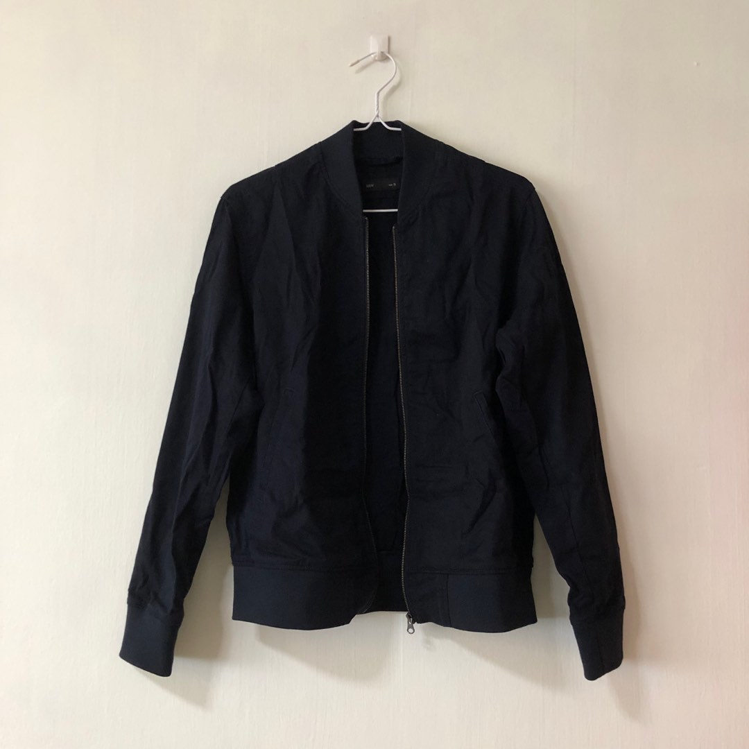 Navy Bomber Jacket, Women's Fashion, Coats, Jackets and Outerwear on