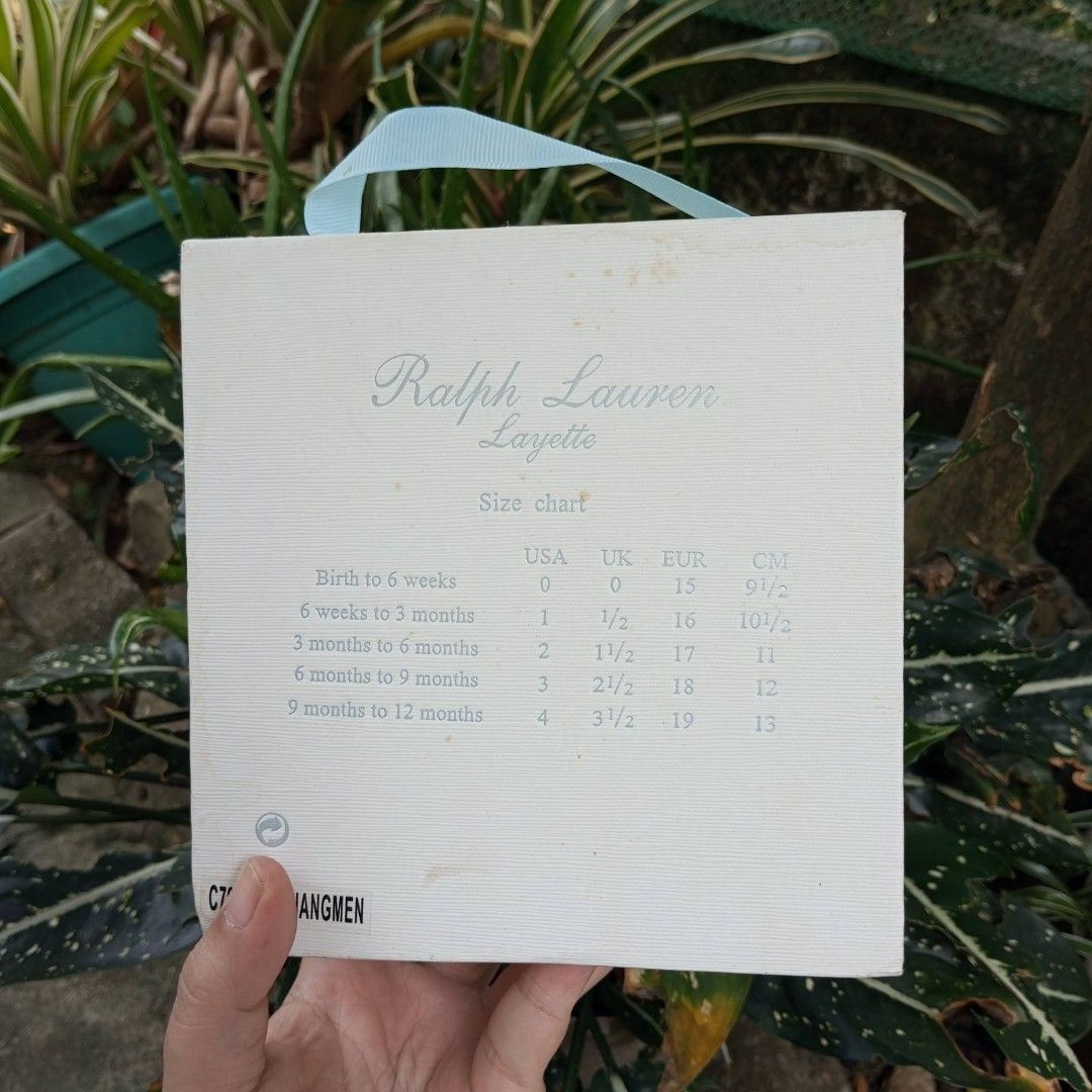 Ralph lauren baby discount shoe size chart