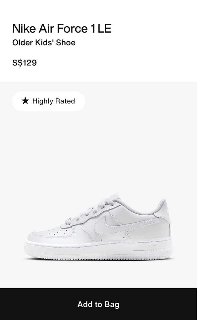 Nike Air Force 1 Older Kids Size 35.5
