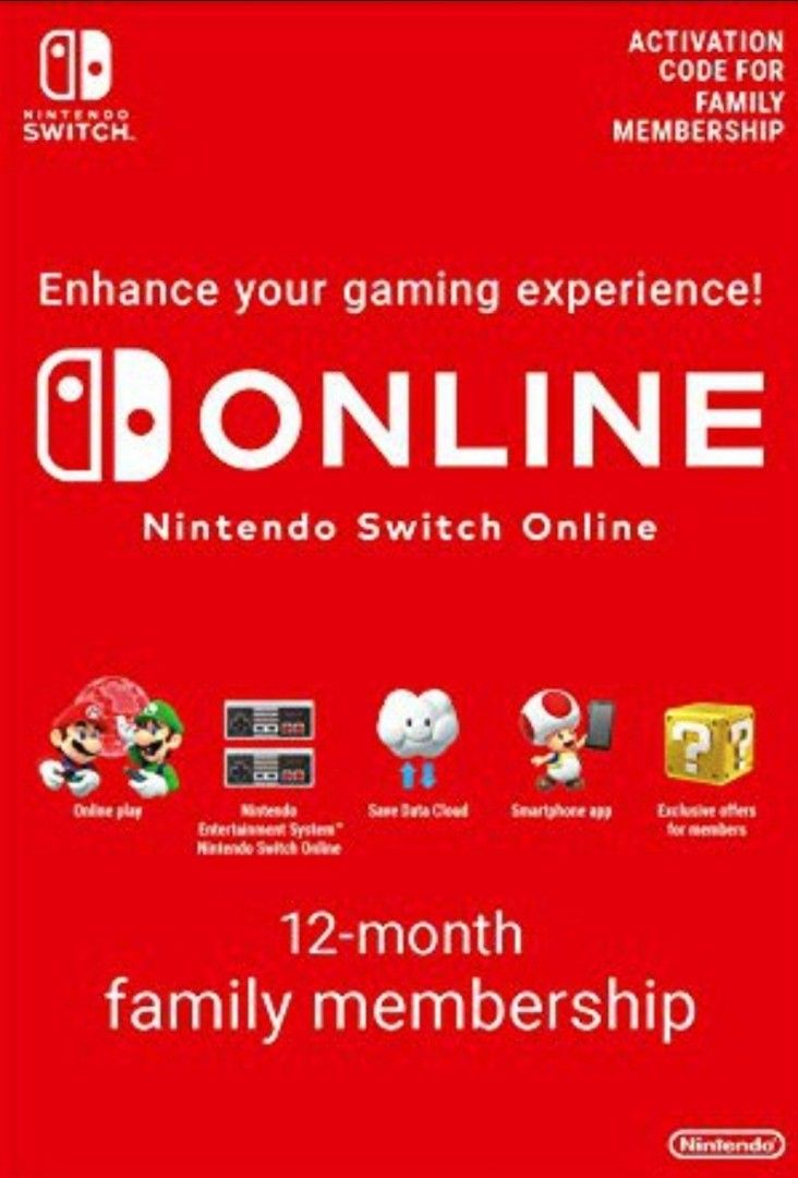 LAST SLOT LEFT Nintendo Family online membership one year Video