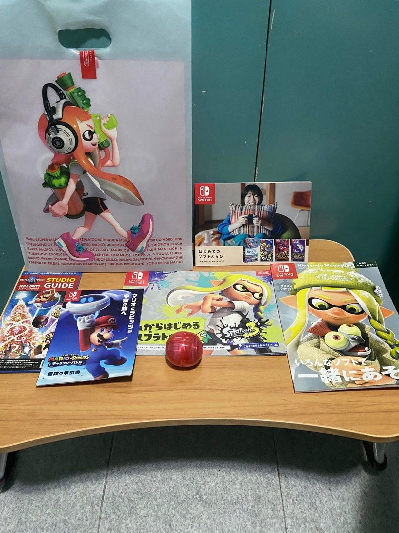 Nintendo World Osaka items (Category: Nintendo) located in Marikina City. Submitted by chingtidus (Listing ID 1255105616, Image 2). Description: SELLING: Nintendo World Osaka items 1. Official Nintendo World Osaka Store Plastic Bag (Splatoon Design) 2. Eevee Gachapon 3. Nintendo Winter 2022 Magazine 4. Nintendo 2022 Catalogue 5. Splatoon Game Catalogue 6. Super Mario Rabbids Catalogue 7. Nintendo World Theme Park Map Selling all items as a lot: P