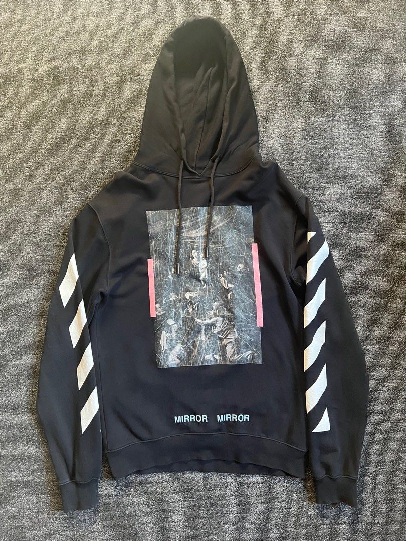 Off white hoodie mirror mirror black online