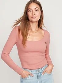 old navy Fitted Long-Sleeve Rib-Knit Top