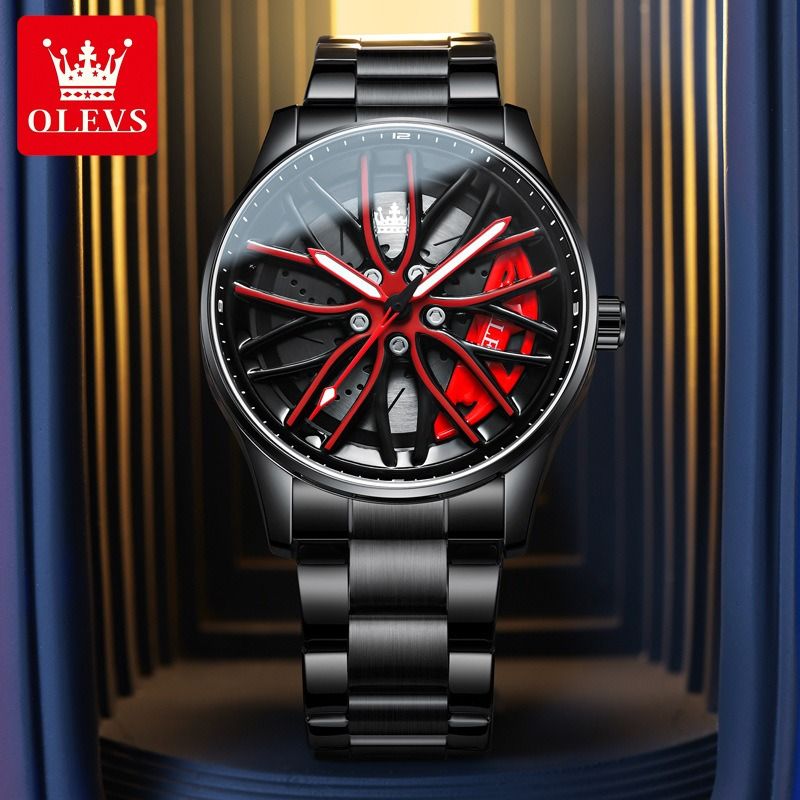 OLEVS 9937 Fashion Casual Watch Mens Luxury Rotating Bezel Sport Design Silicone Band Men Hip Hop Quartz Watches