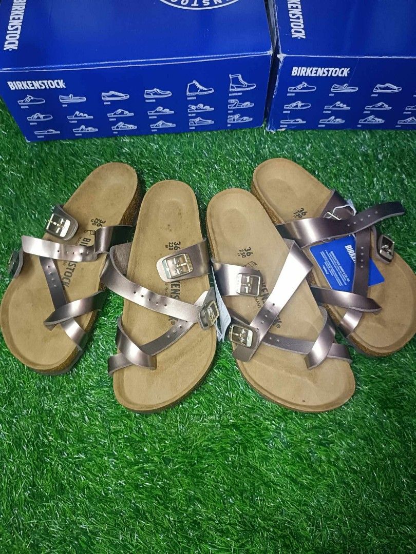 ORIG BIRKENSTOCK Mayari Electric Metallic Taupe Women s Fashion