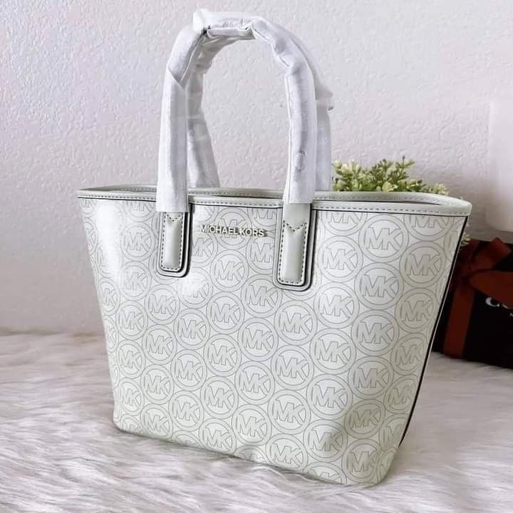MK White Tote Bag, Luxury, Bags & Wallets on Carousell