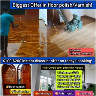 Parquet floor polish and varnish at Cheap price, painting  with  nippon Anti-Fungal 2 coats! Get cheapest price with nippon #floorpolish #polish #varnish  #doorvarnish #woodenfloorpolish #floorvarnish #floorvarnish #parquetpolish