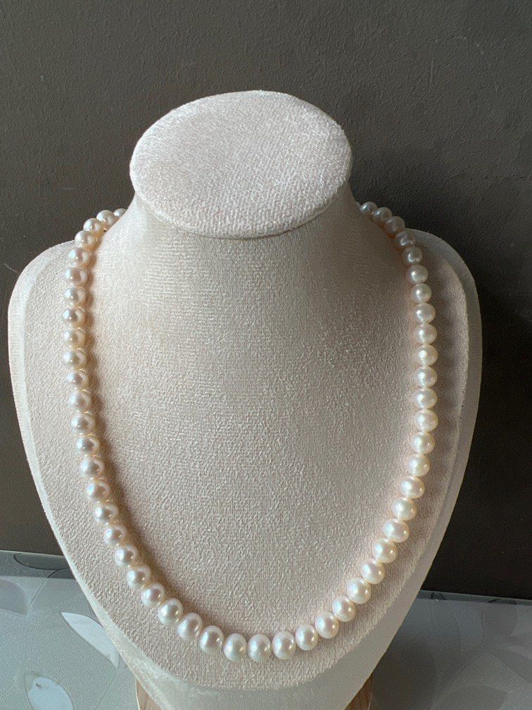Pearl necklace and bracelet set fresh water pearls Women s