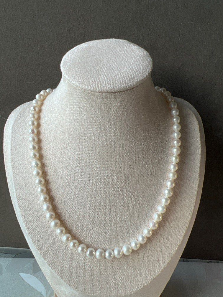 Pearl necklace white and small authentic fresh water pearls