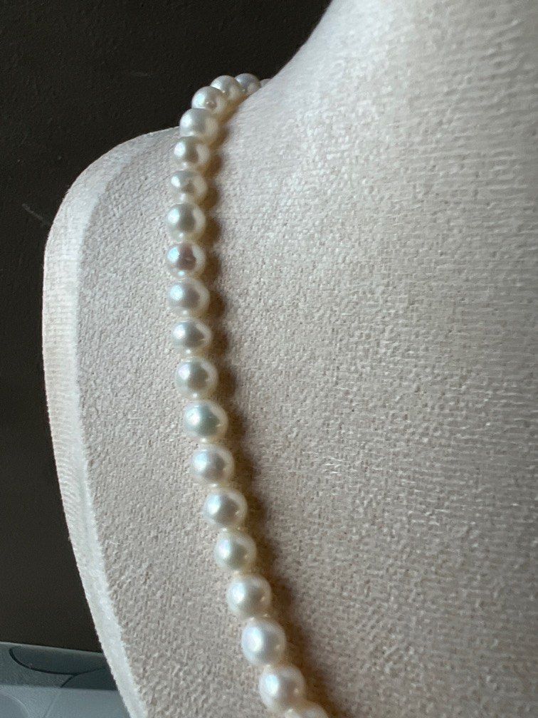 Pearl necklace white and small authentic fresh water pearls