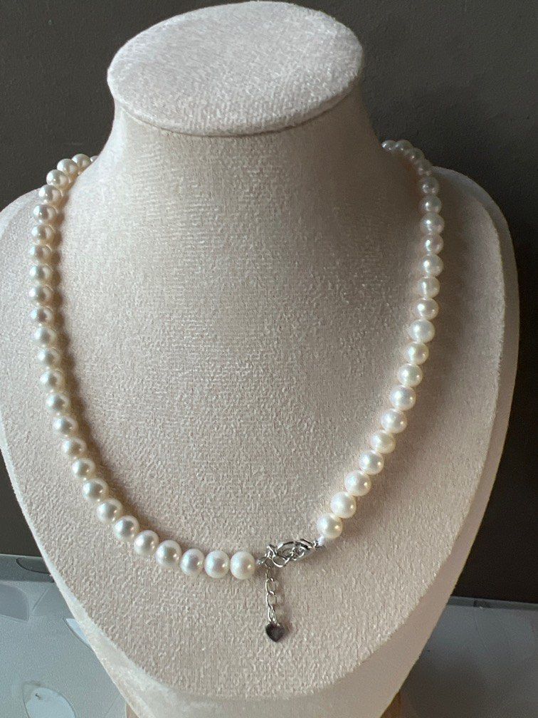 Pearl necklace white and small authentic fresh water pearls