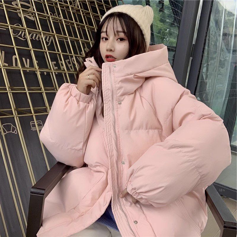 Pink winter puffer padded jacket Women s Fashion Coats Jackets