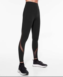 [PRELOVED] Oysho Compressive Mesh Ankle-length Black Leggings - Legging Hitam Panjang Olahraga Wanita Model Mesh