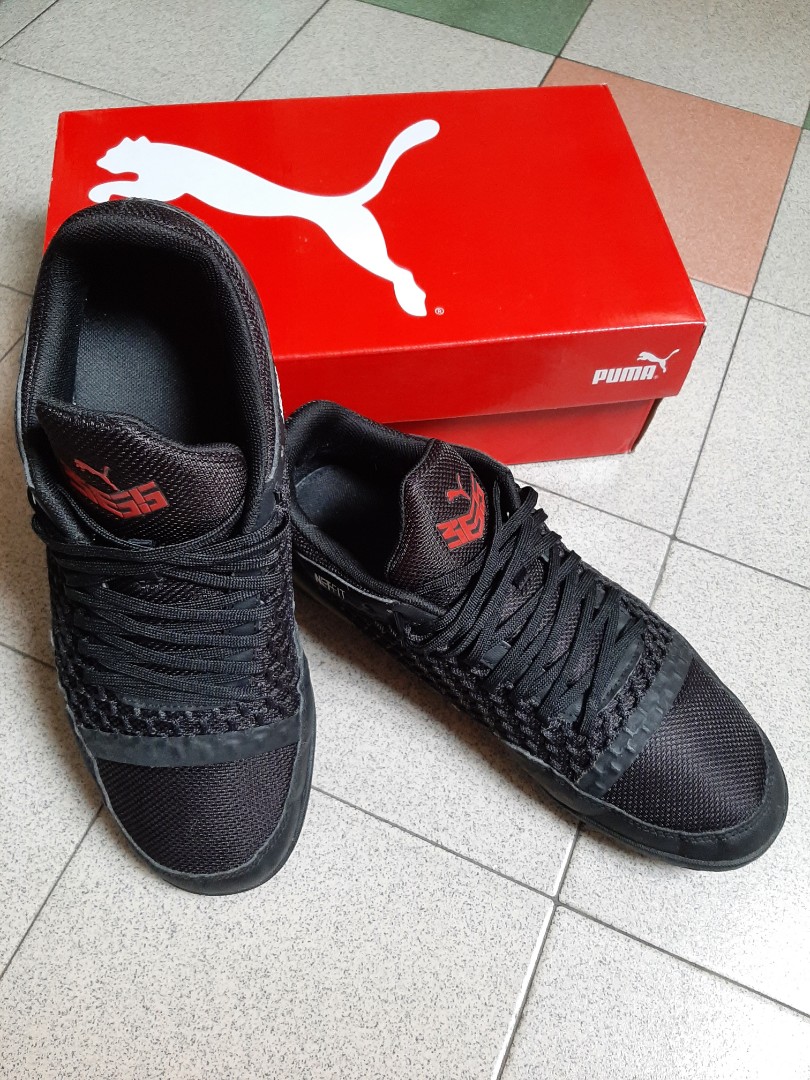 Puma all black hot sale leather shoes