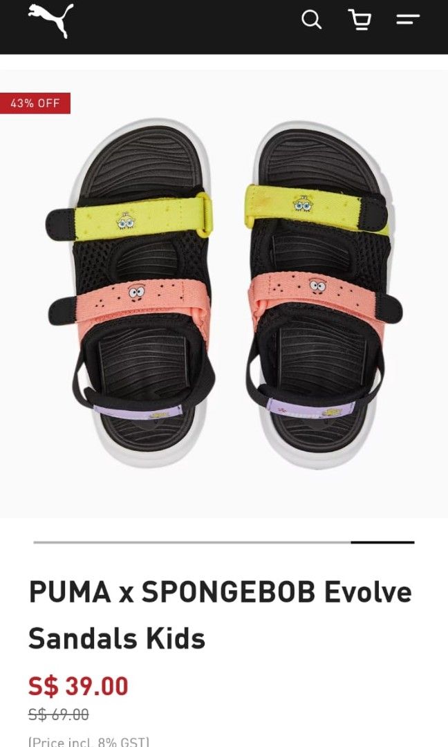 Puma sandals for kids top