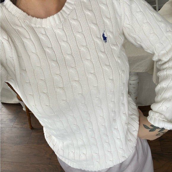 Ralph Lauren White cable knit sweater