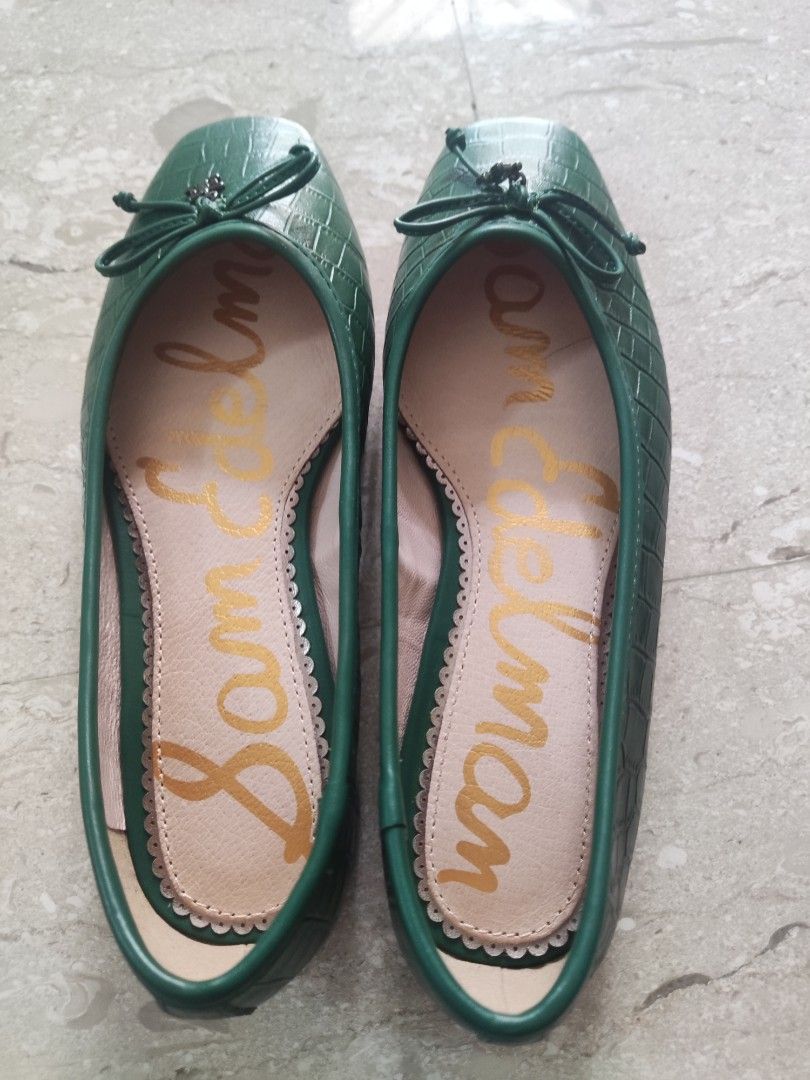 Rare green full leather Sam Edelman flats
