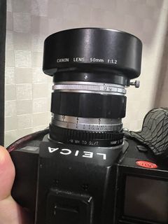 Rare perfect condition Canon 50mm 1.2 ltm with original hood