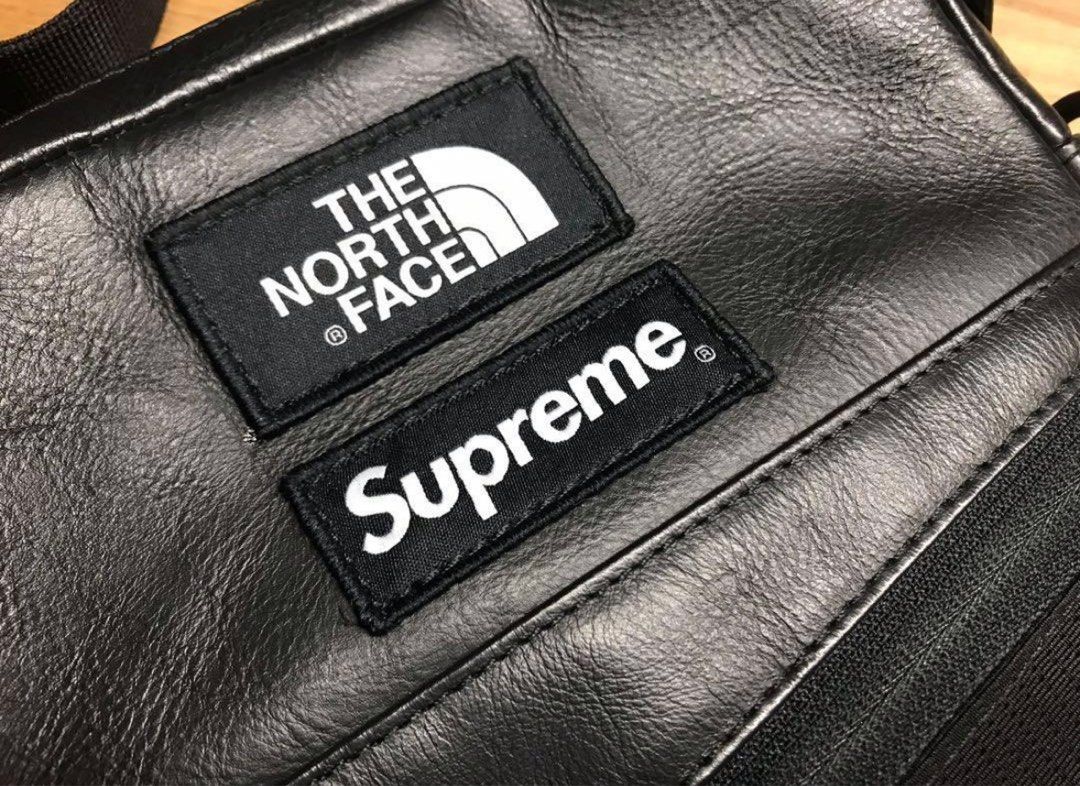 RARE Supreme X The North Face Leather Shoulder Bag, Men's Fashion