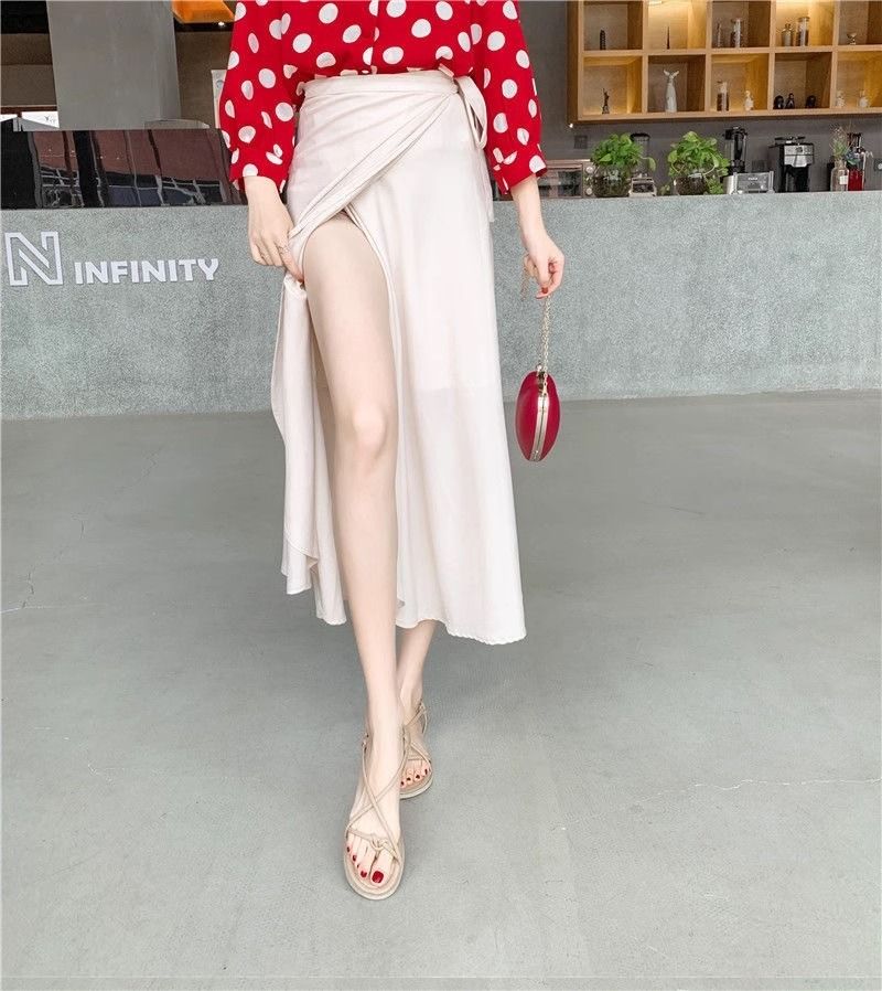 Elegant wrap shop maxi skirt