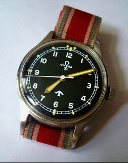 Real rare original old vintage omega British Military 6B Fat Arrow RAF steel watch