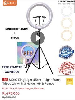 ringlight mixio 45cm + tripod