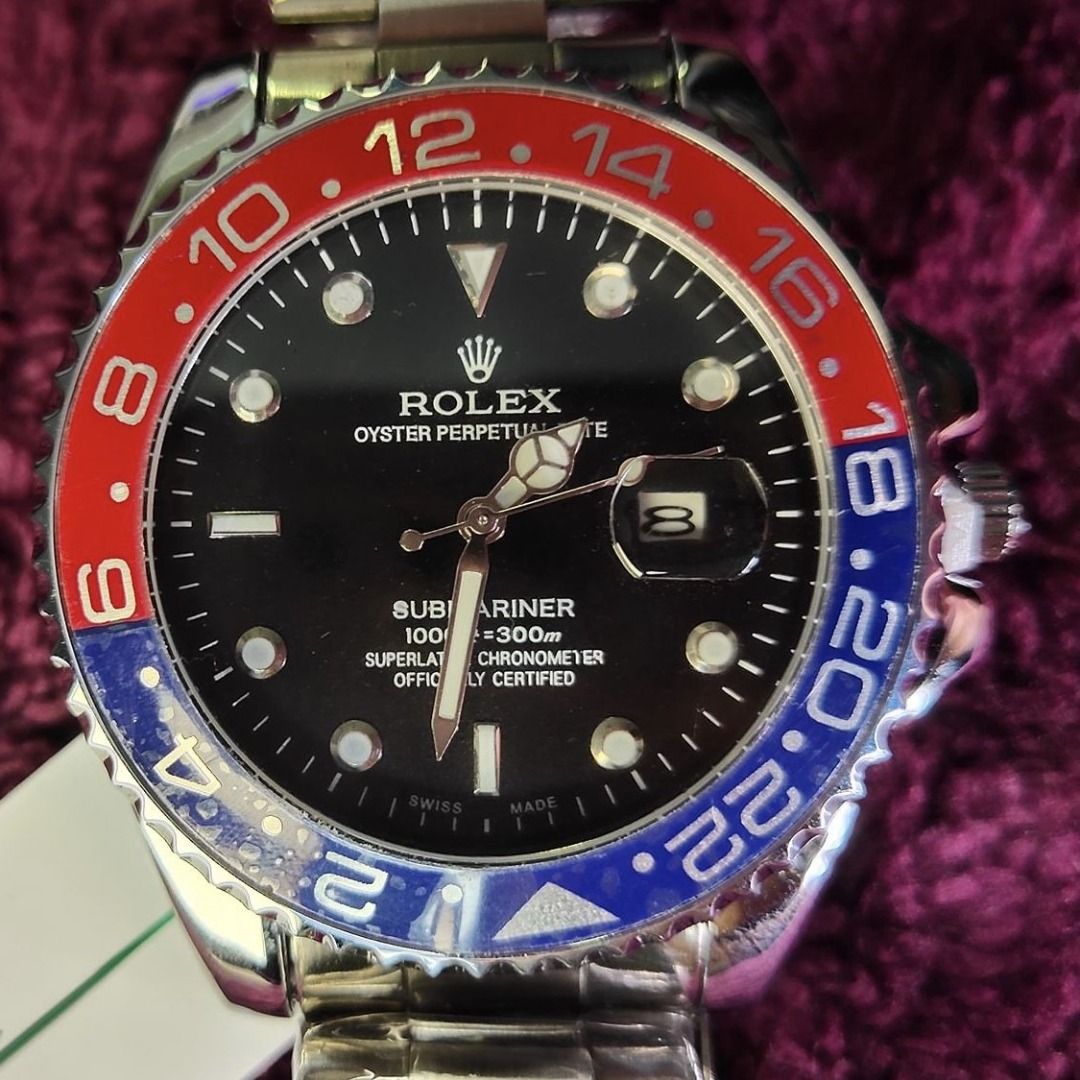 Rolex oyster perpetual deals date red and blue