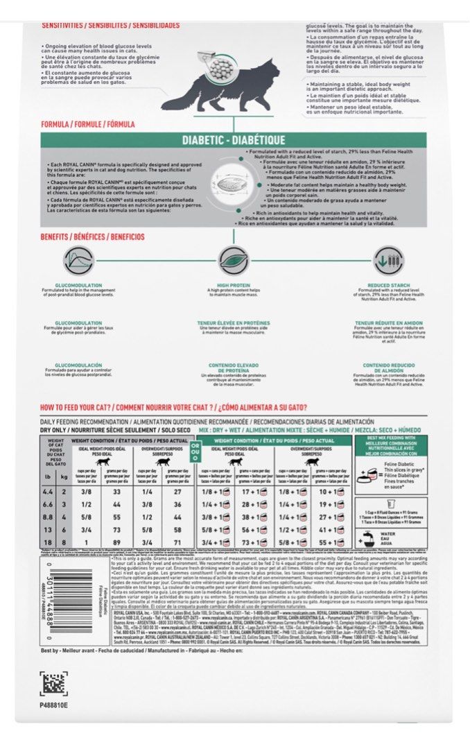 Royal Canin Diabetic dry cat food kibbles. 3.5kg, Pet Supplies, Pet