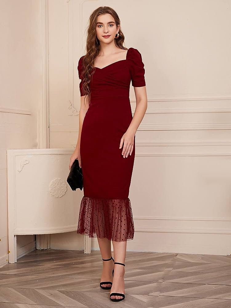 Burgundy Prom Dresses Off the Shoulder Cheap Formal Dress with Slit FD –  Viniodress