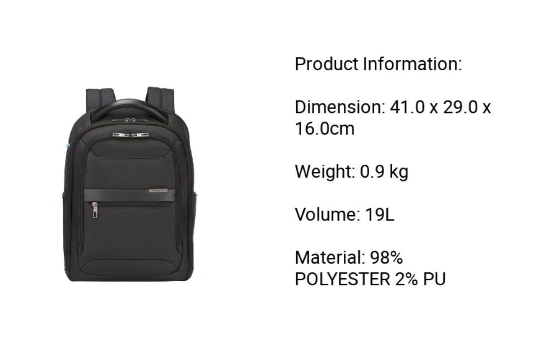 Samsonite Vectura Evo Laptop Backpack 14.1, Women's Fashion, Bags