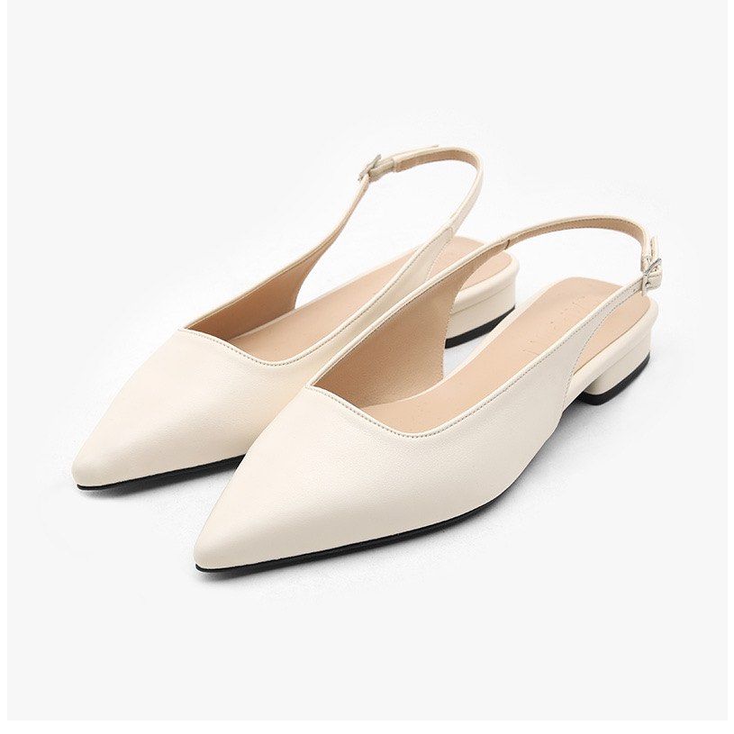 White pointed slingback discount flats