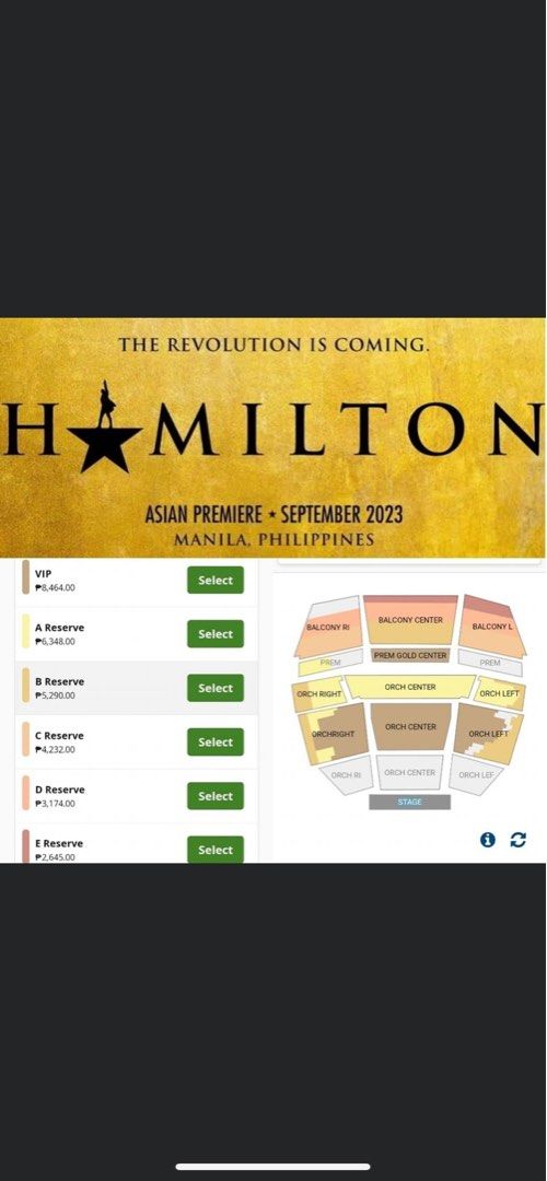 Hamilton sales tickets november