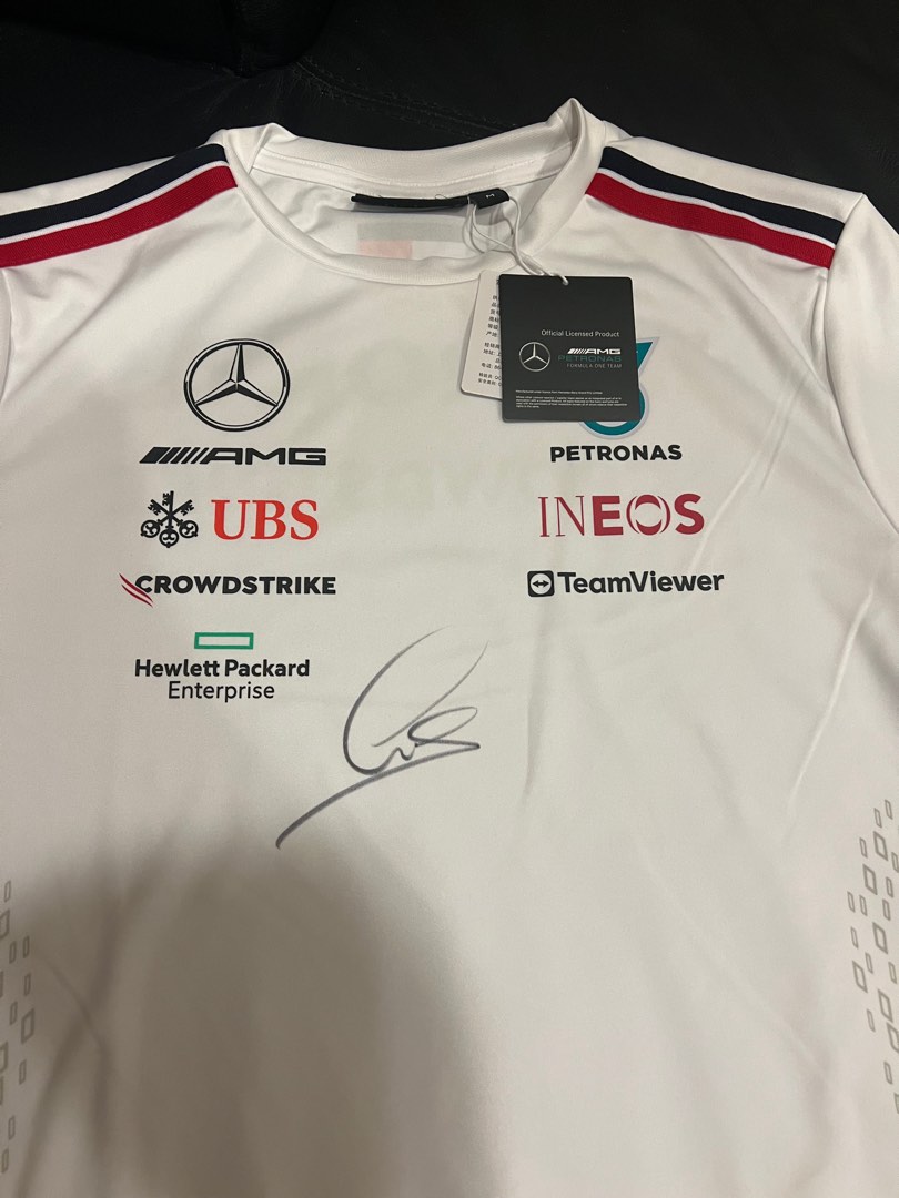Lewis Hamilton Mercedes Signed 3D Polo Shirt, Jersey