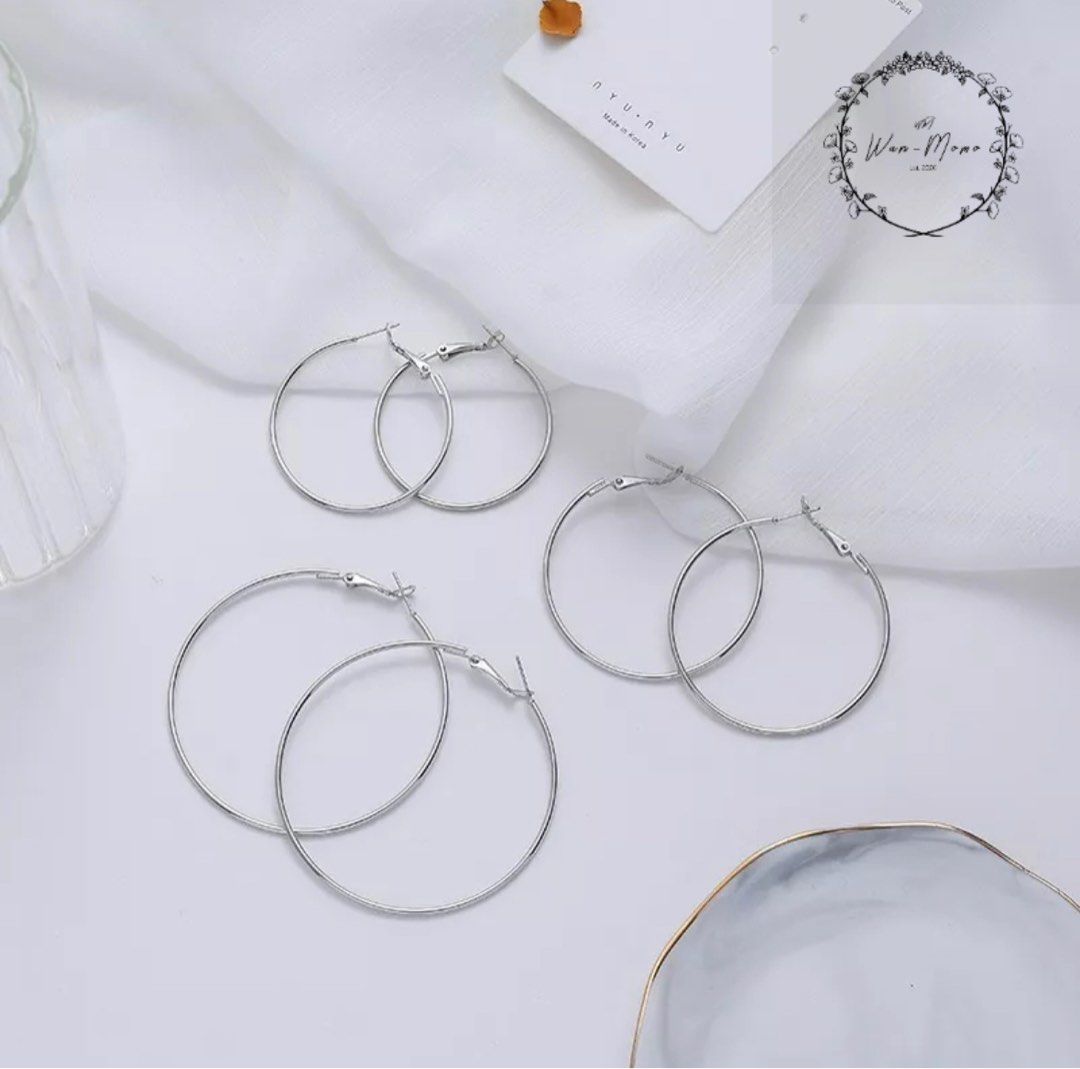 Real silver discount hoops earrings