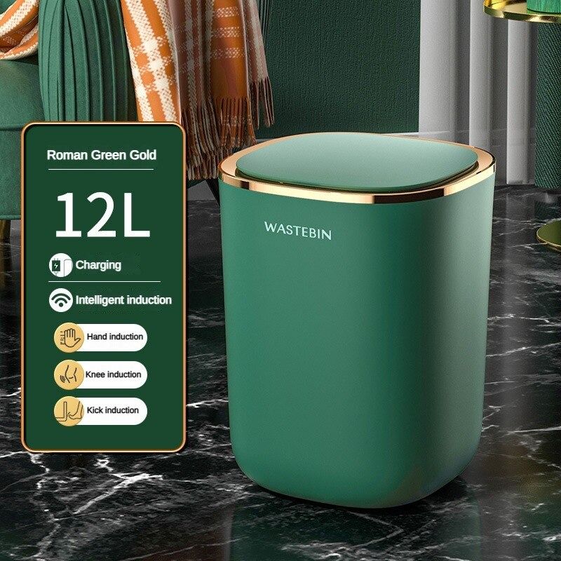 Smart Sensor Wastebasket 12L Deluxe Wastebasket Automatic Kitchen