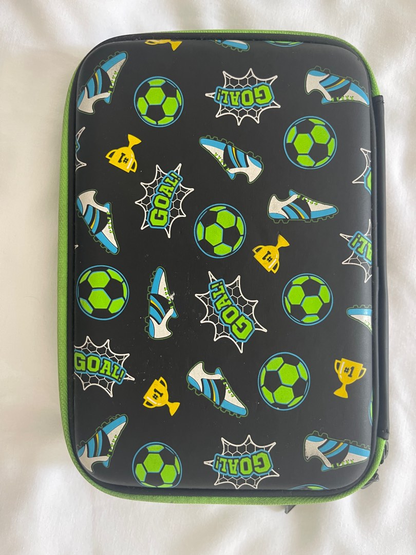 Astuccio Kawaii Calcio Motivo Football, Grande Portapenne Oxford Con Scomparti, Regalo Per Bambini E Ragazzi (Marrone) - 4