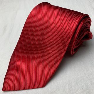 Solid Red Stripes Necktie