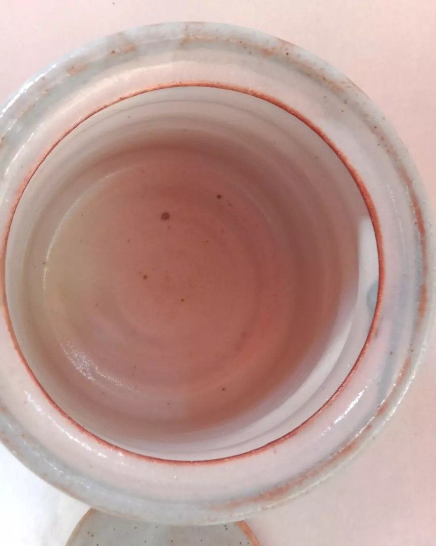 Stoneware Container with Lid (Category: Other Kitchenware & Tableware) located in Davao. Submitted by eclectic1925 (Listing ID 1255010961, Image 3). Description: Php520 ...with Potter's Mark Stoneware storage jar with lid #stonewarejarwithlid #stonewarecanisterwithlid *chip on the lid (last pic) First to pay.